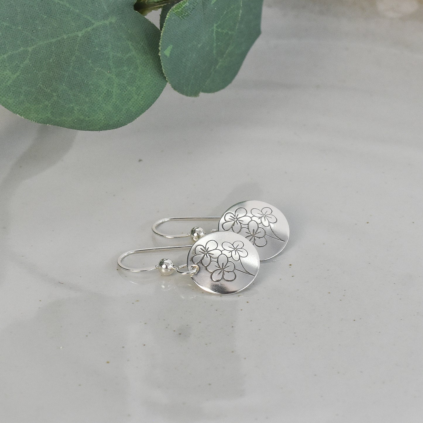 Hawthorn Flower Earrings - May Birth Month Flower