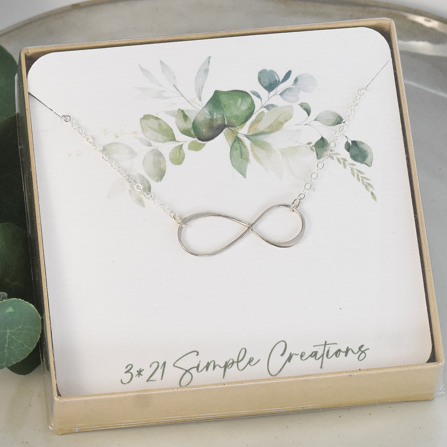 Infinity Circle Sterling Silver Necklace - Large