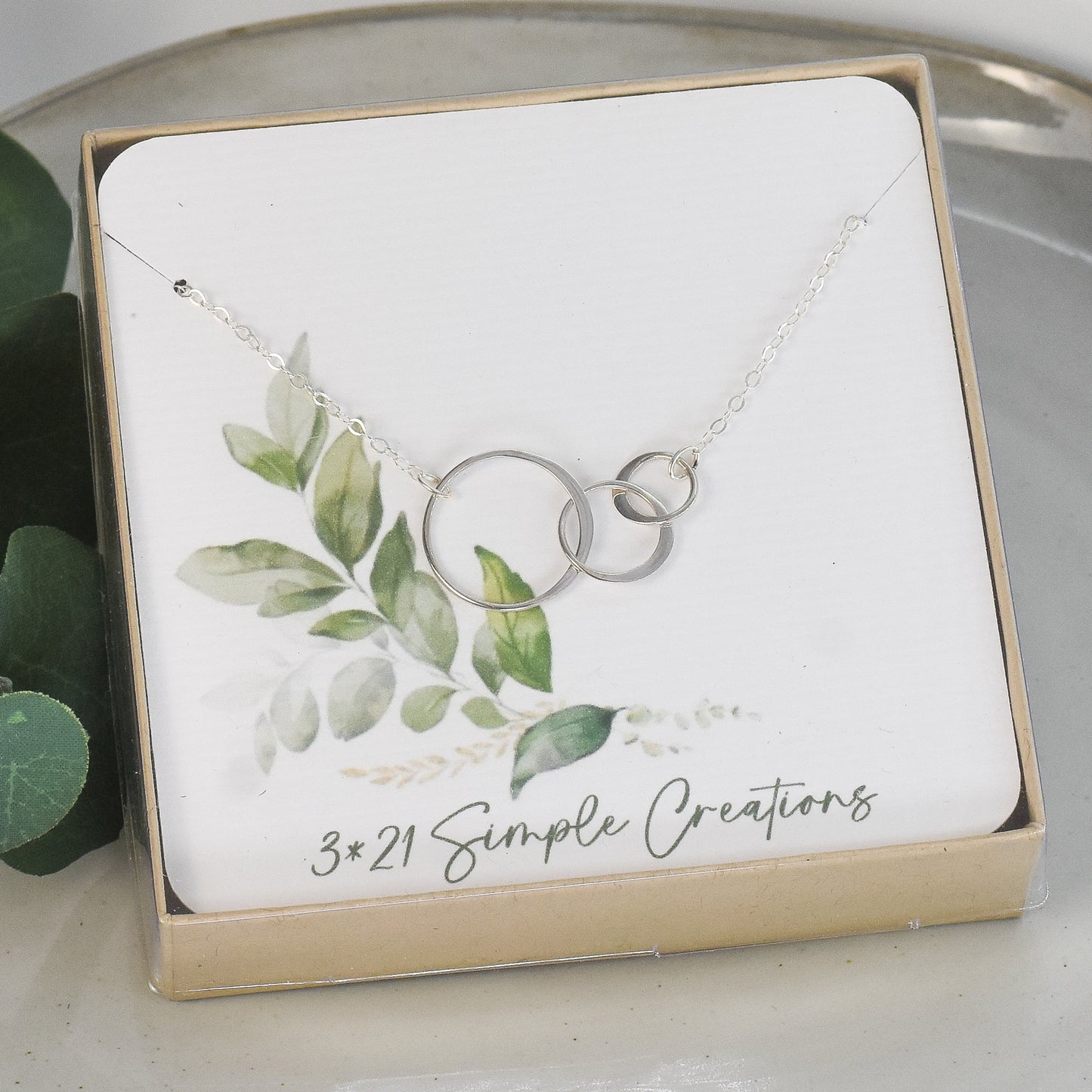 3 Circles of Life Sterling Silver Eternity Necklace - Mother's Day or Birthday Gift for Mom