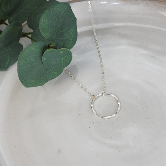 Eternity Circle Sterling Silver Necklace - Small