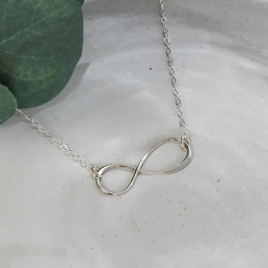 Infinity Circle Sterling Silver Necklace - Large