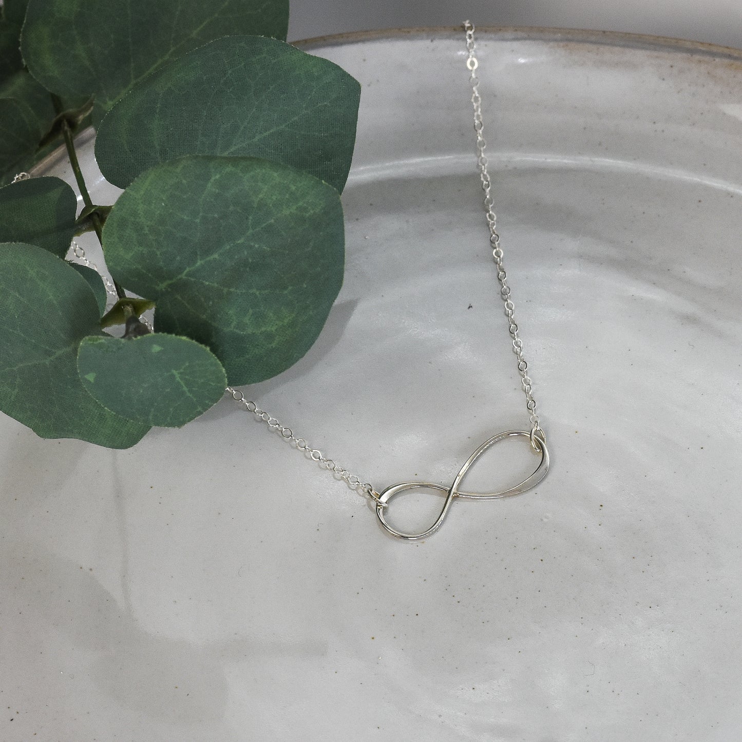 Infinity Circle Sterling Silver Necklace - Large