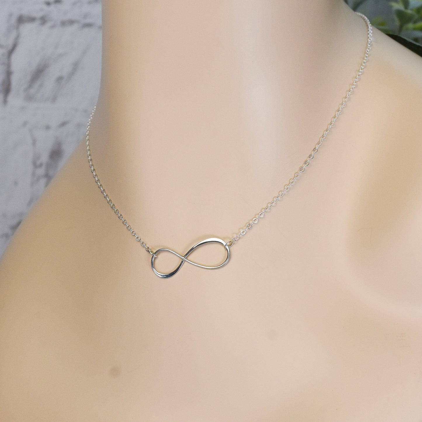 Infinity Circle Sterling Silver Necklace - Large