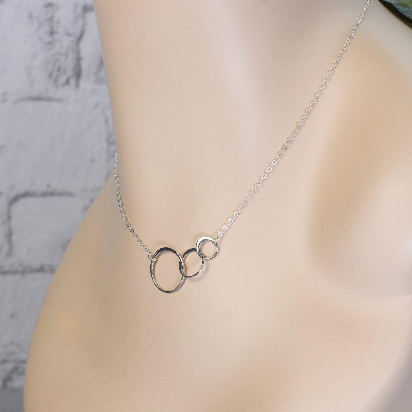 3 Circles of Life Sterling Silver Eternity Necklace - Mother's Day or Birthday Gift for Mom