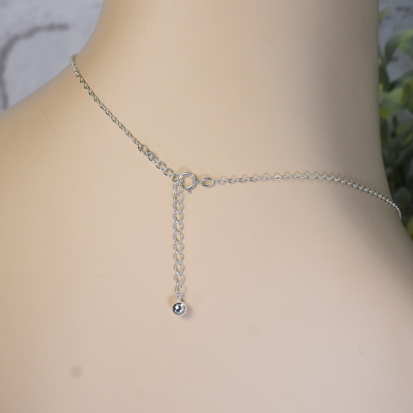 3 Oval Eternity Link Sterling Silver Necklace - Adjustable Length Chain