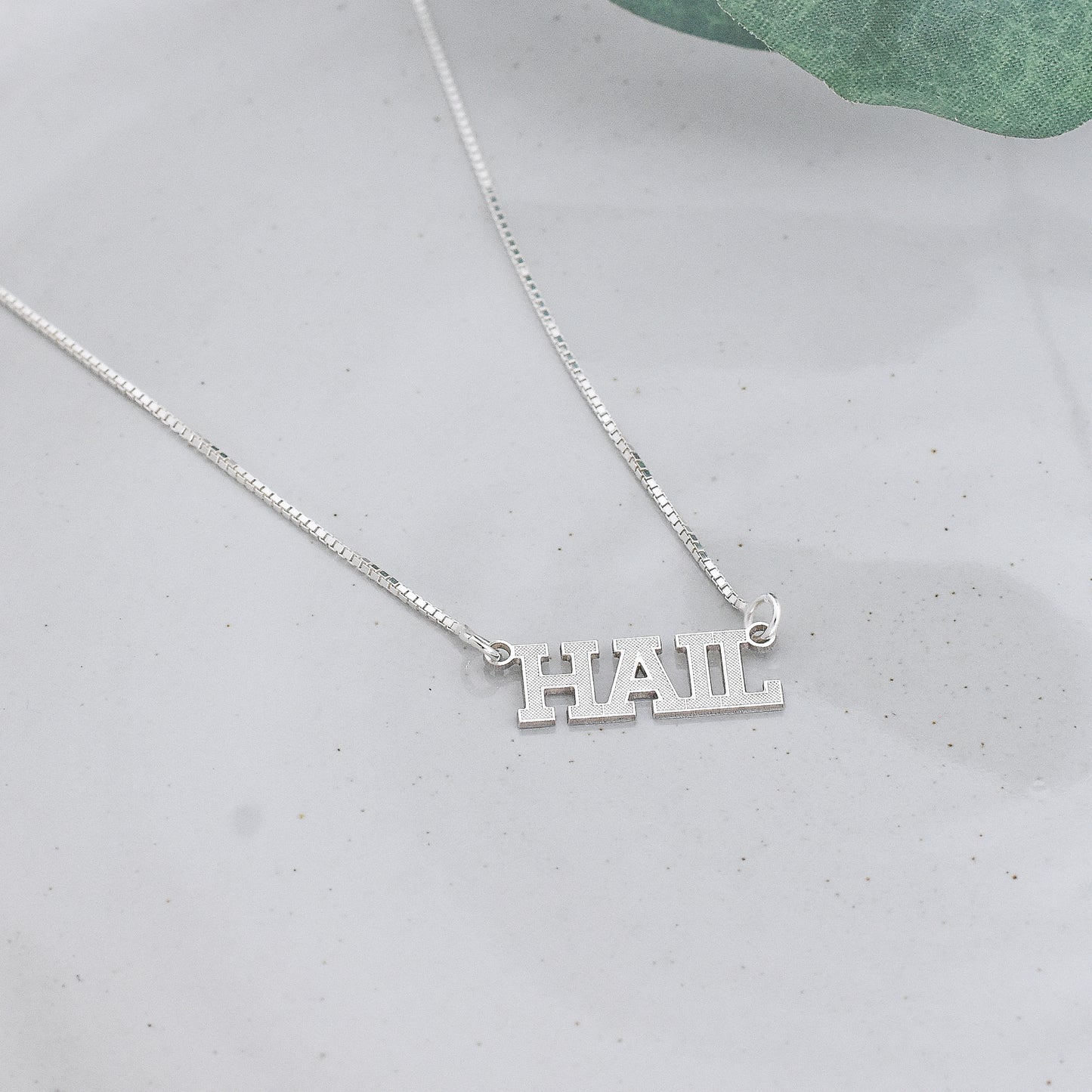HAIL - Custom Varsity Word Sterling Silver Necklace