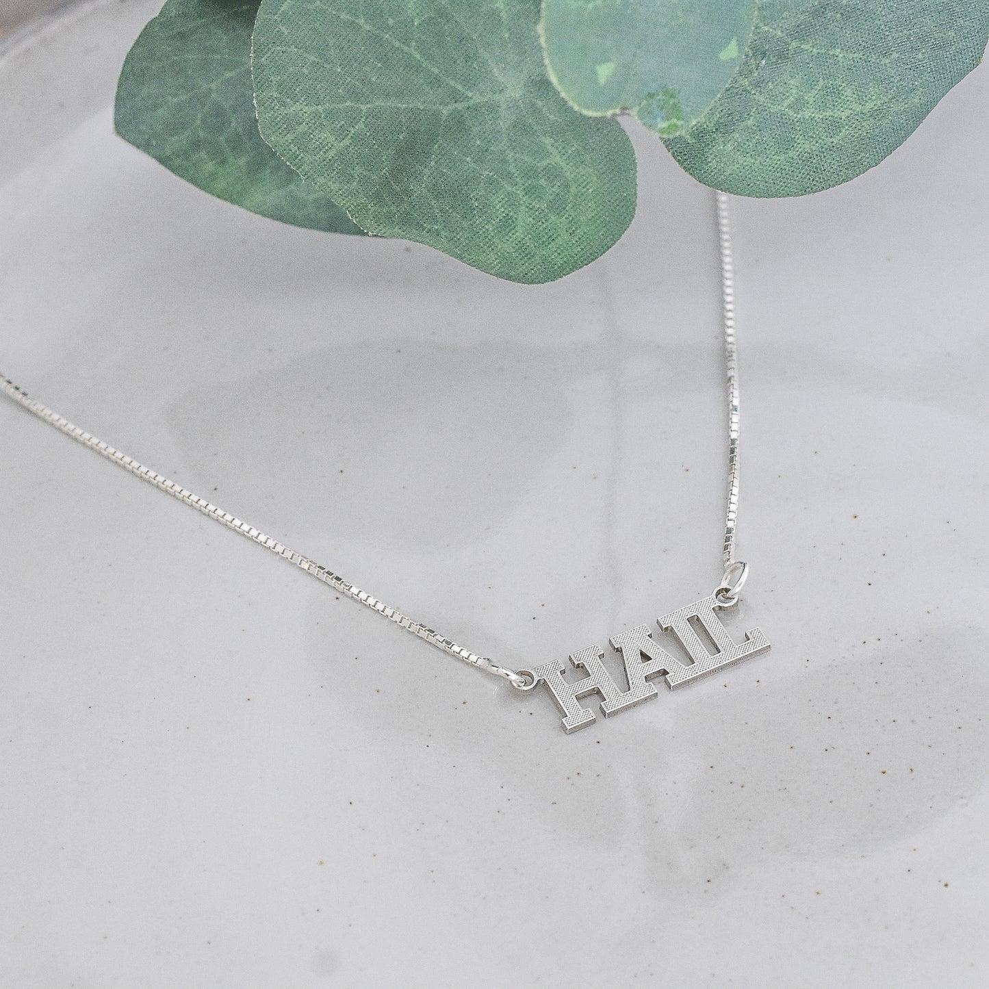 HAIL - Custom Varsity Word Sterling Silver Necklace