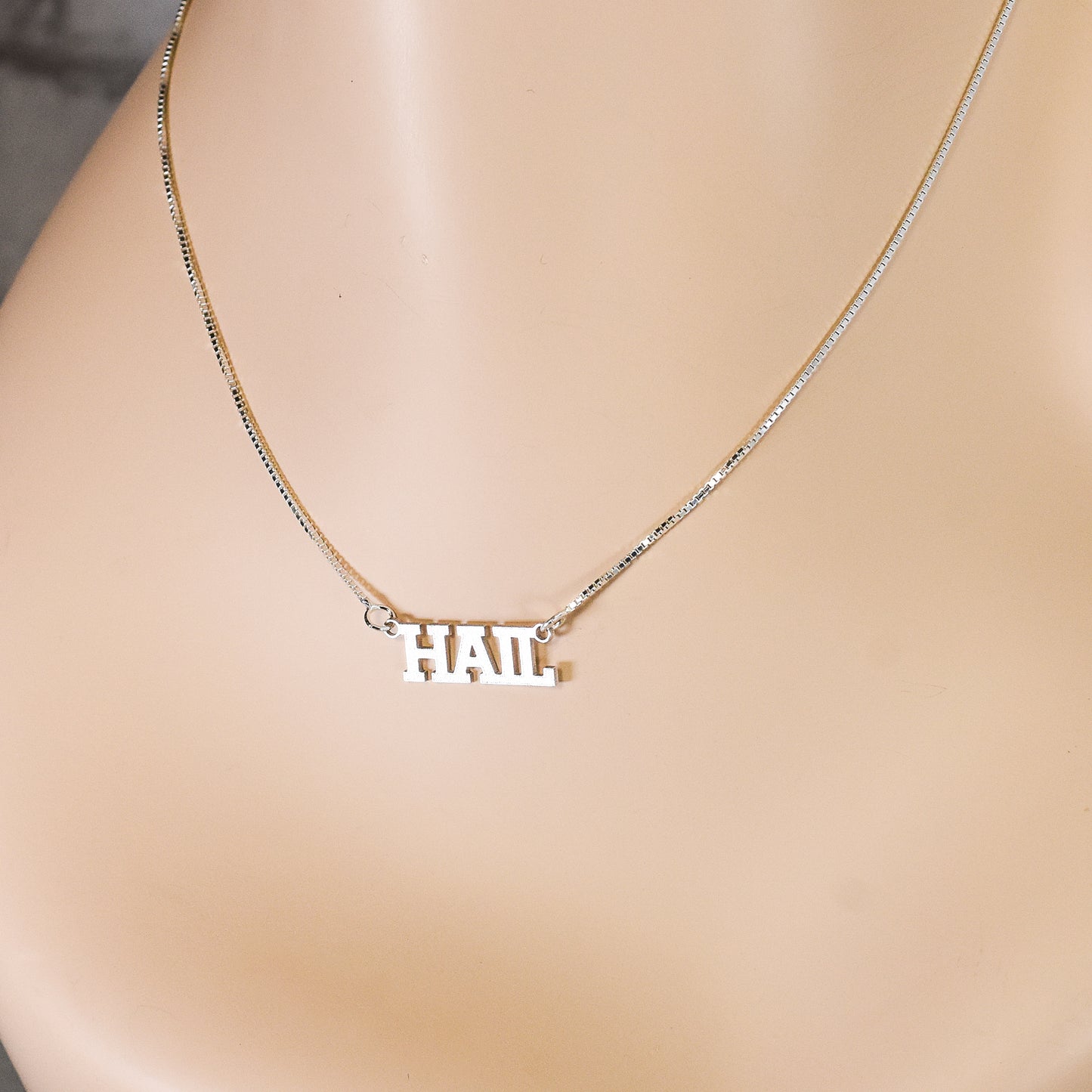 HAIL - Custom Varsity Word Sterling Silver Necklace