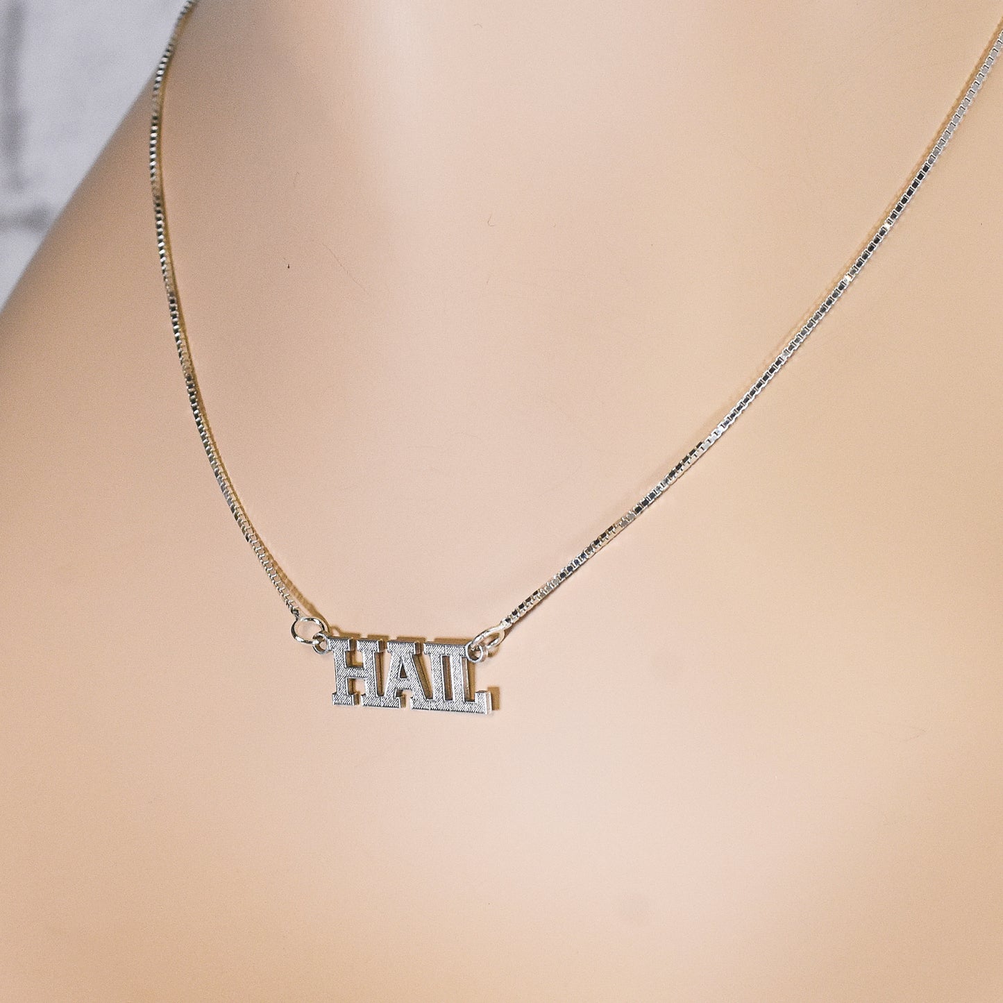 HAIL - Custom Varsity Word Sterling Silver Necklace