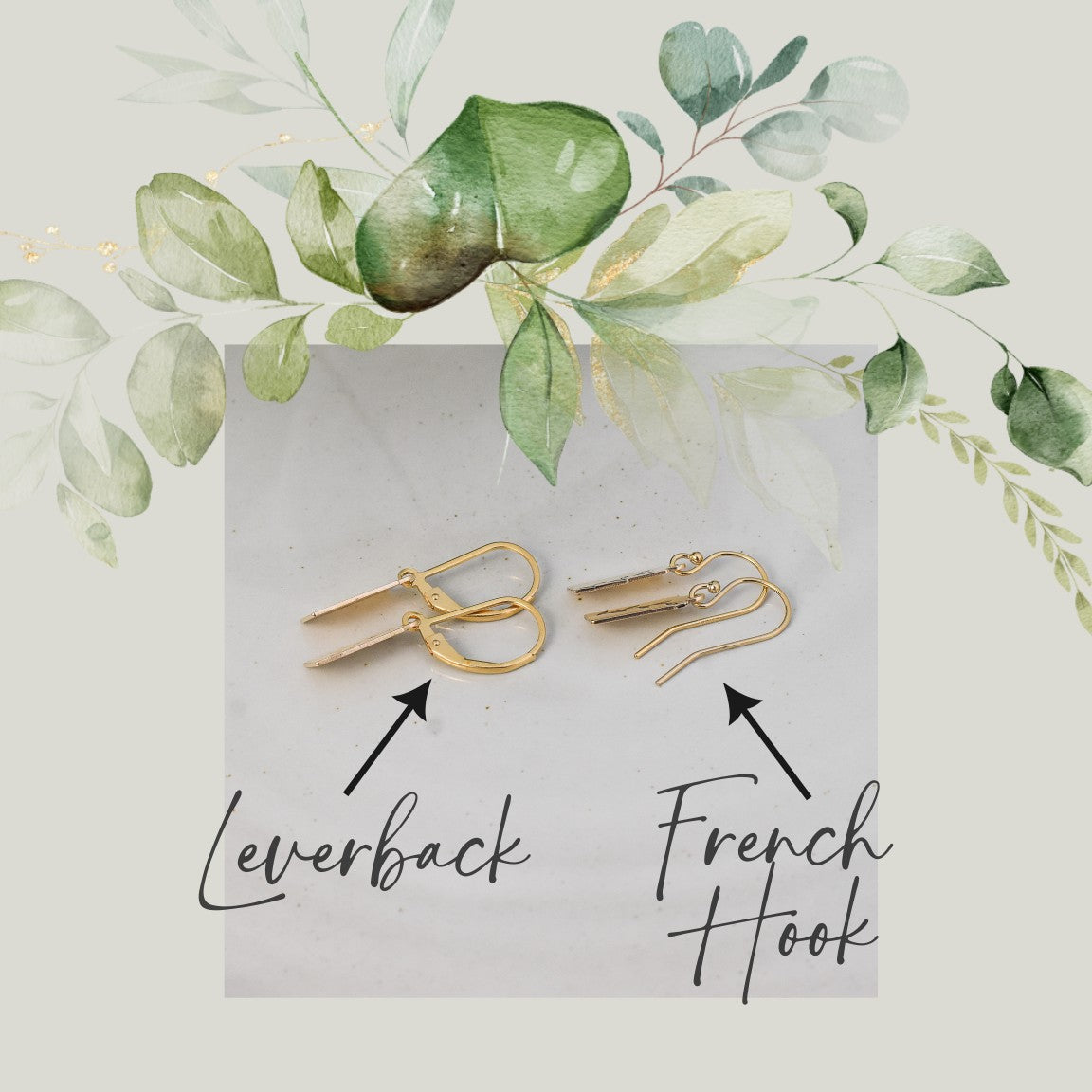 Budding Branch Tag Earrings - Gold or Silver