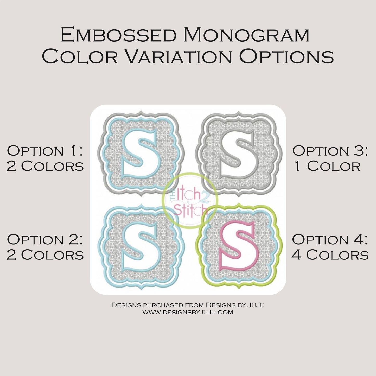 Embossed Monogram Towels - Embroidered Initials