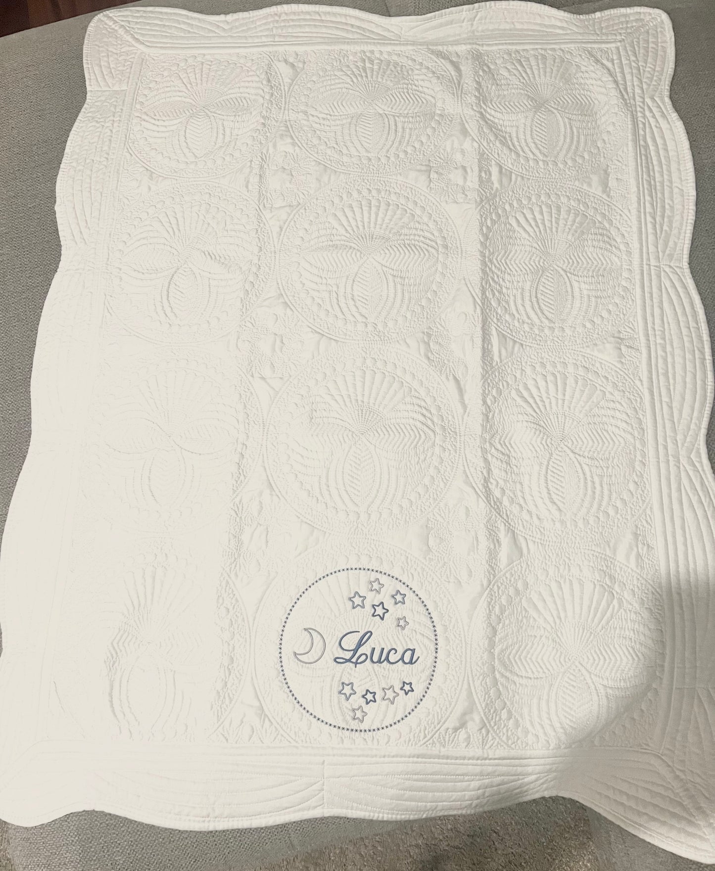 Heirloom Embroidered Baby Quilt