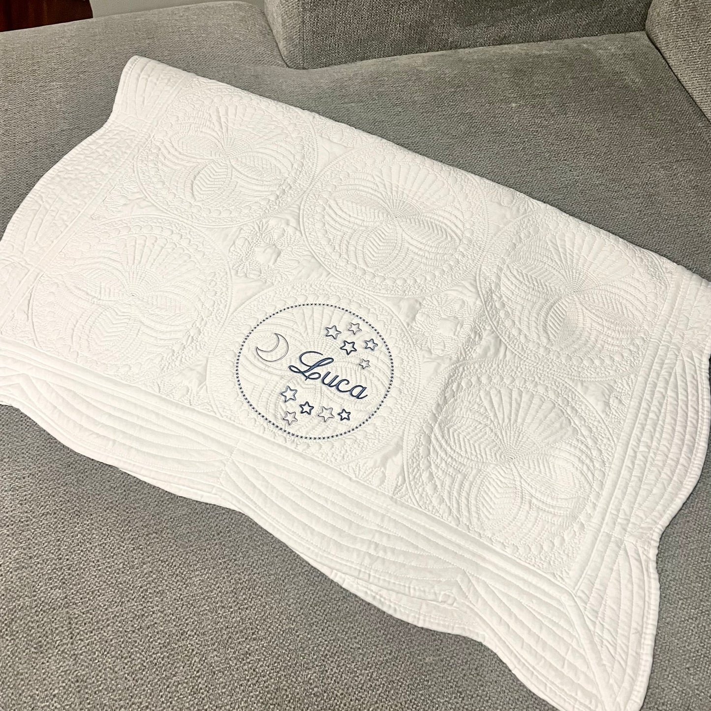 Heirloom Embroidered Baby Quilt