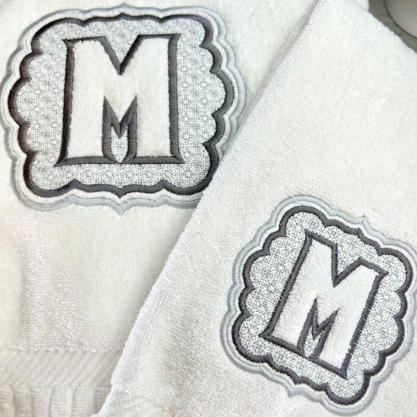 Embossed Monogram Towels - Embroidered Initials