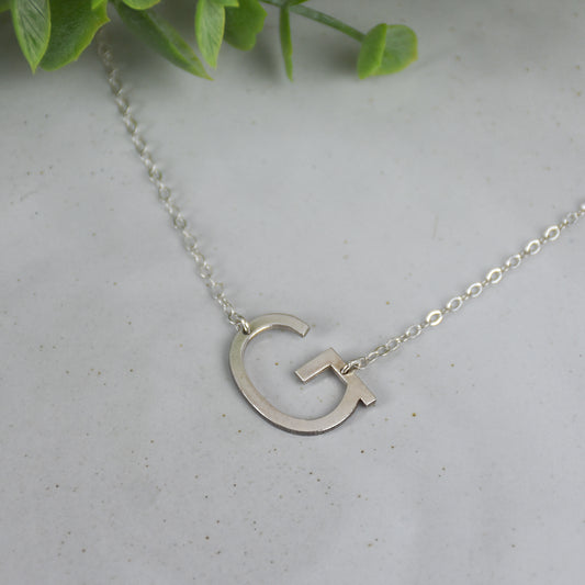 Initial Laser Cut - Sterling Silver Necklace