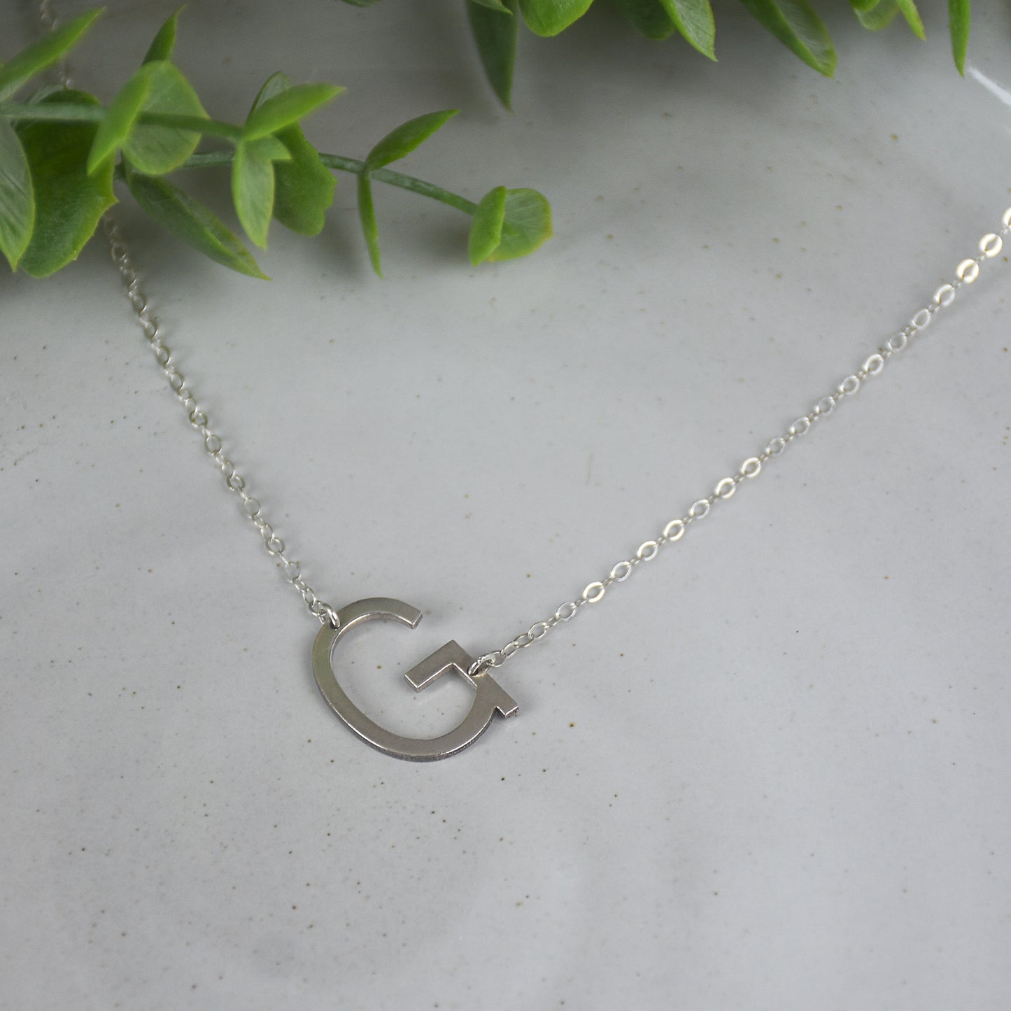 Initial Laser Cut - Sterling Silver Necklace