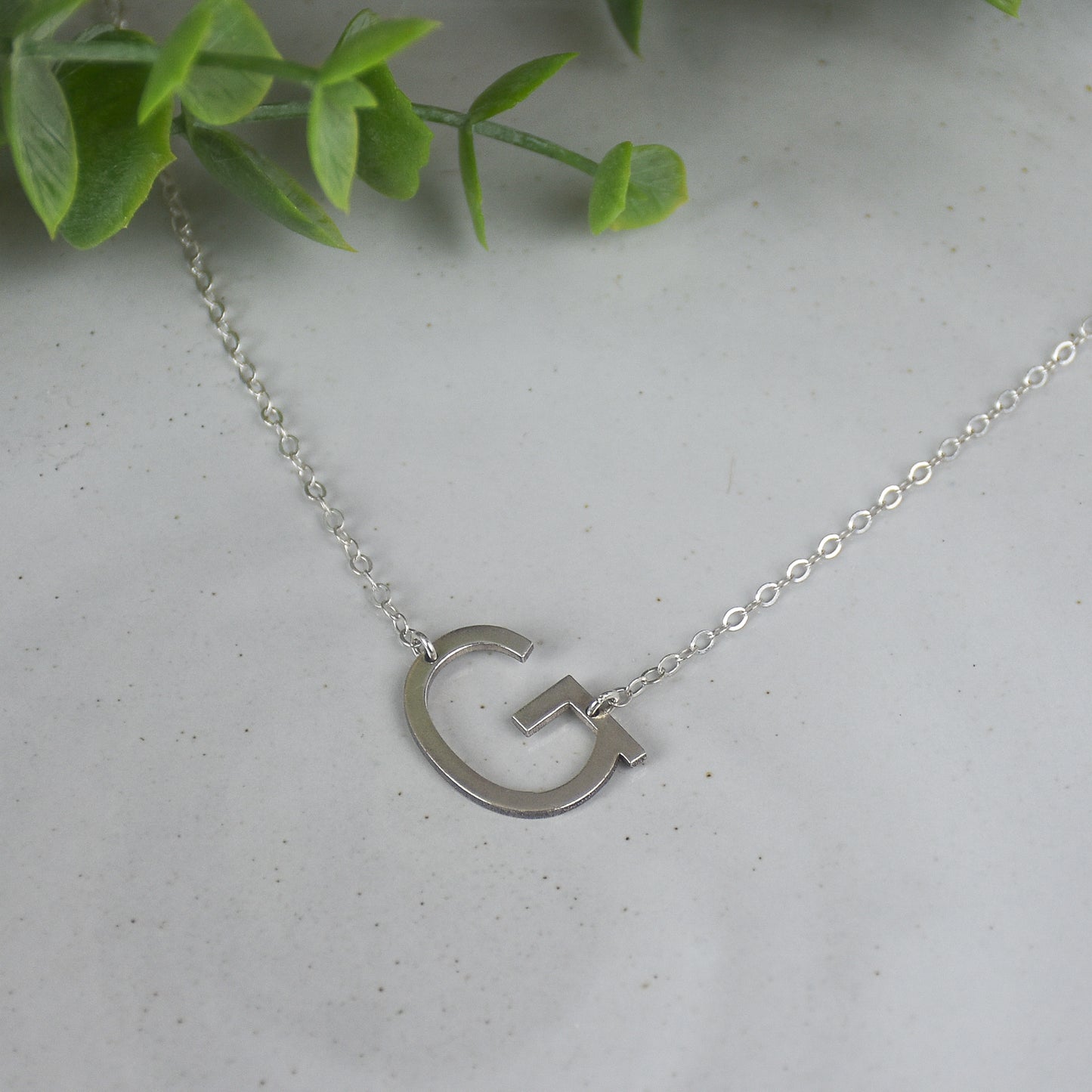 Initial Laser Cut - Sterling Silver Necklace