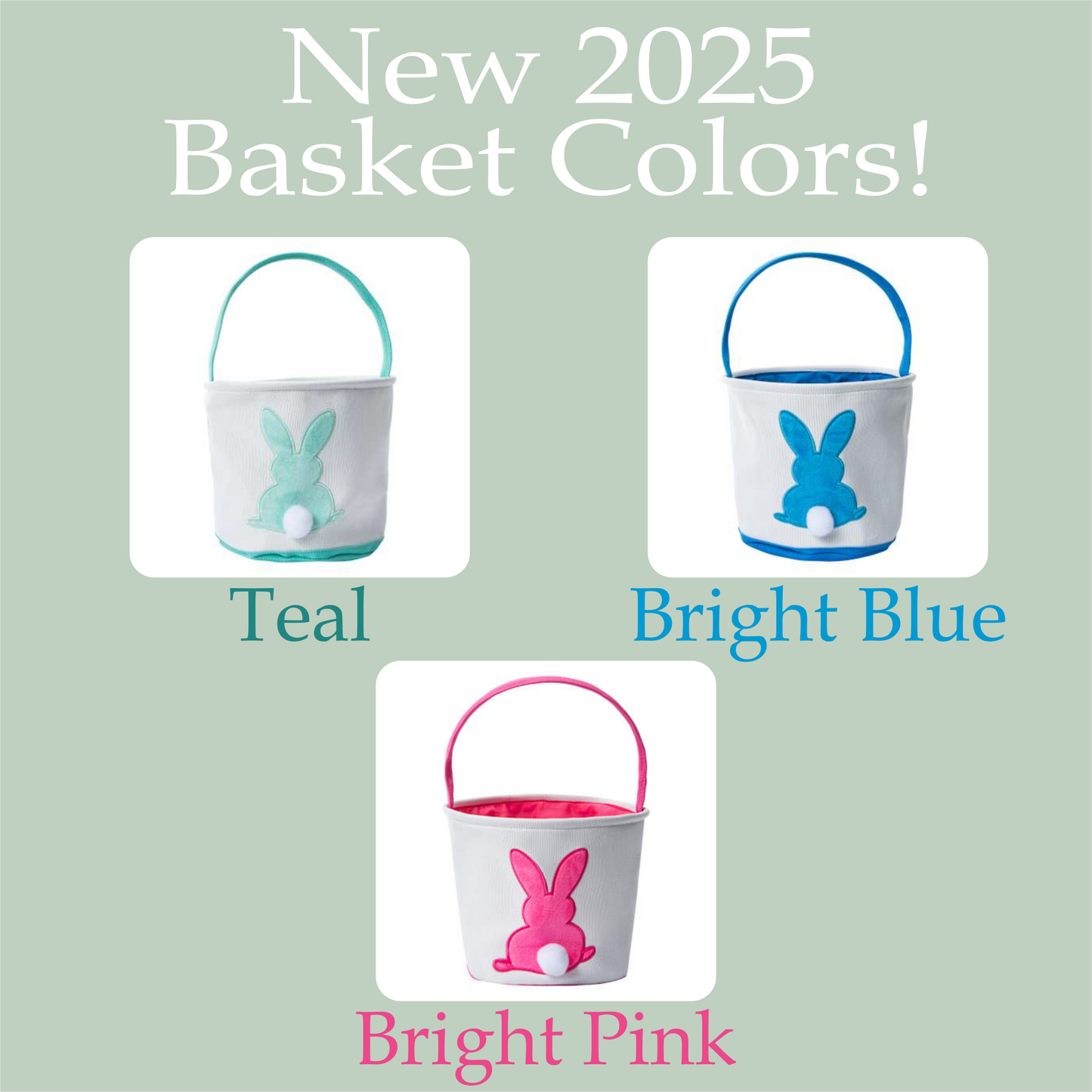 Personalized Easter Basket - Embroidered Name