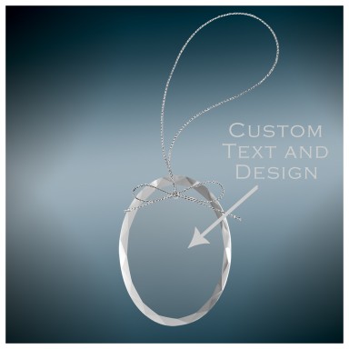 Engagement or Wedding - Custom Engraved Oval Glass Ornament