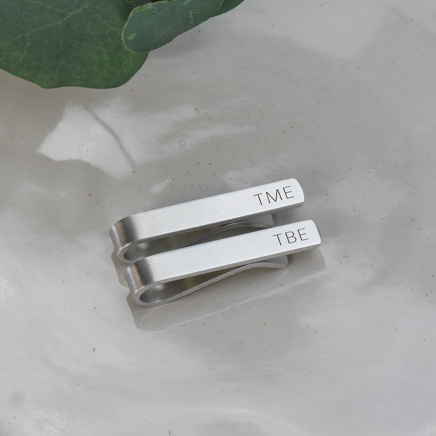 Personalized Silver Tie Bar - Custom Sized