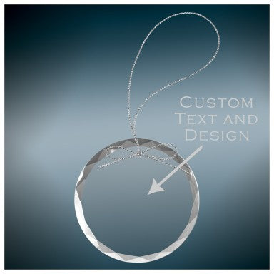 Custom Engraved Round Glass Ornament