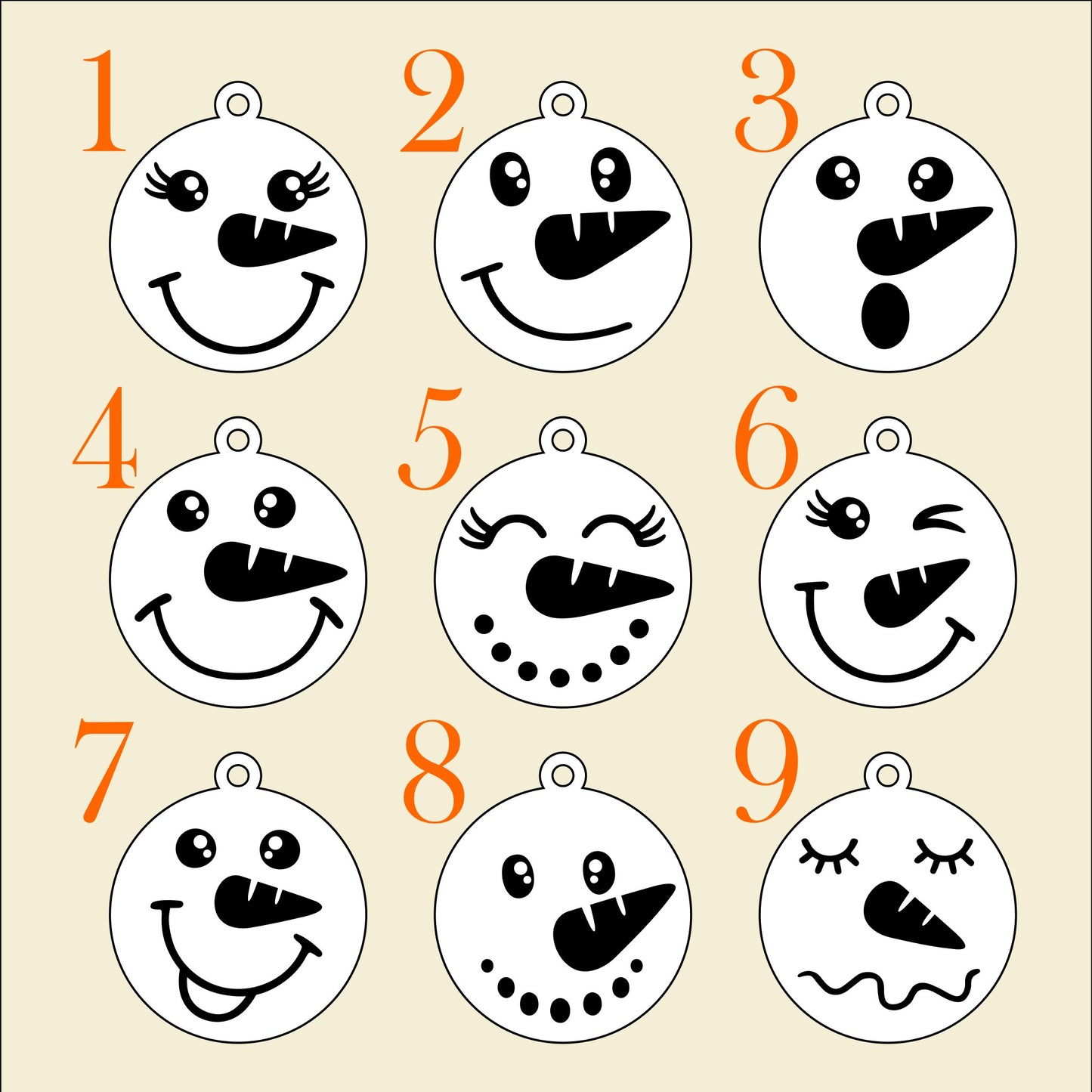 Snowman Emoji Faces Earrings - Sterling Silver