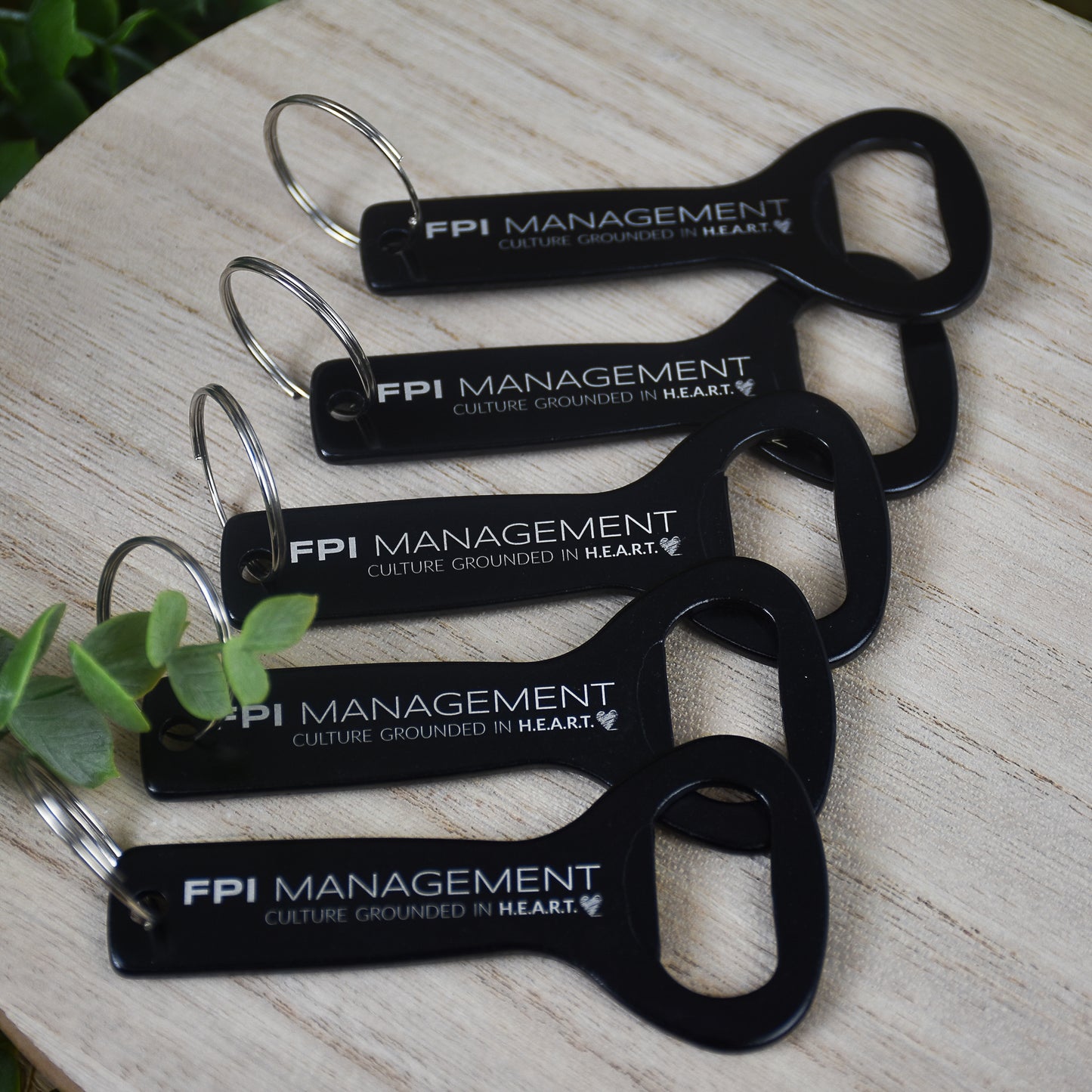 Black Bottle Opener Keychain with Custom Engraving