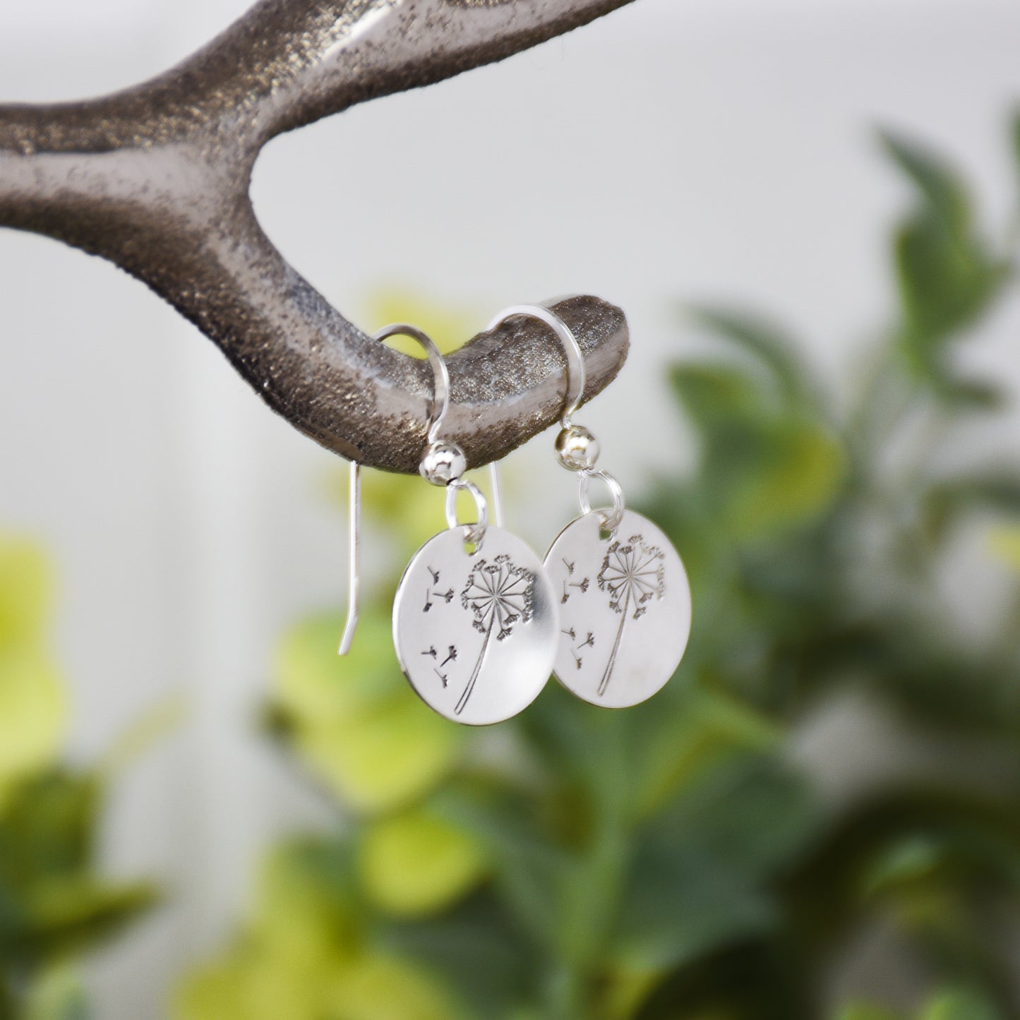 Dandelion Flower Earrings - Sterling Silver