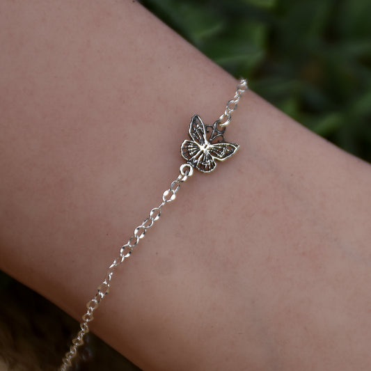 Filigree Butterfly Bracelet - Sterling Silver