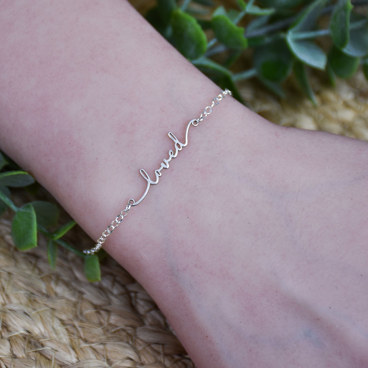 Laser Cut Name Or Word Link - Sterling Silver Charm