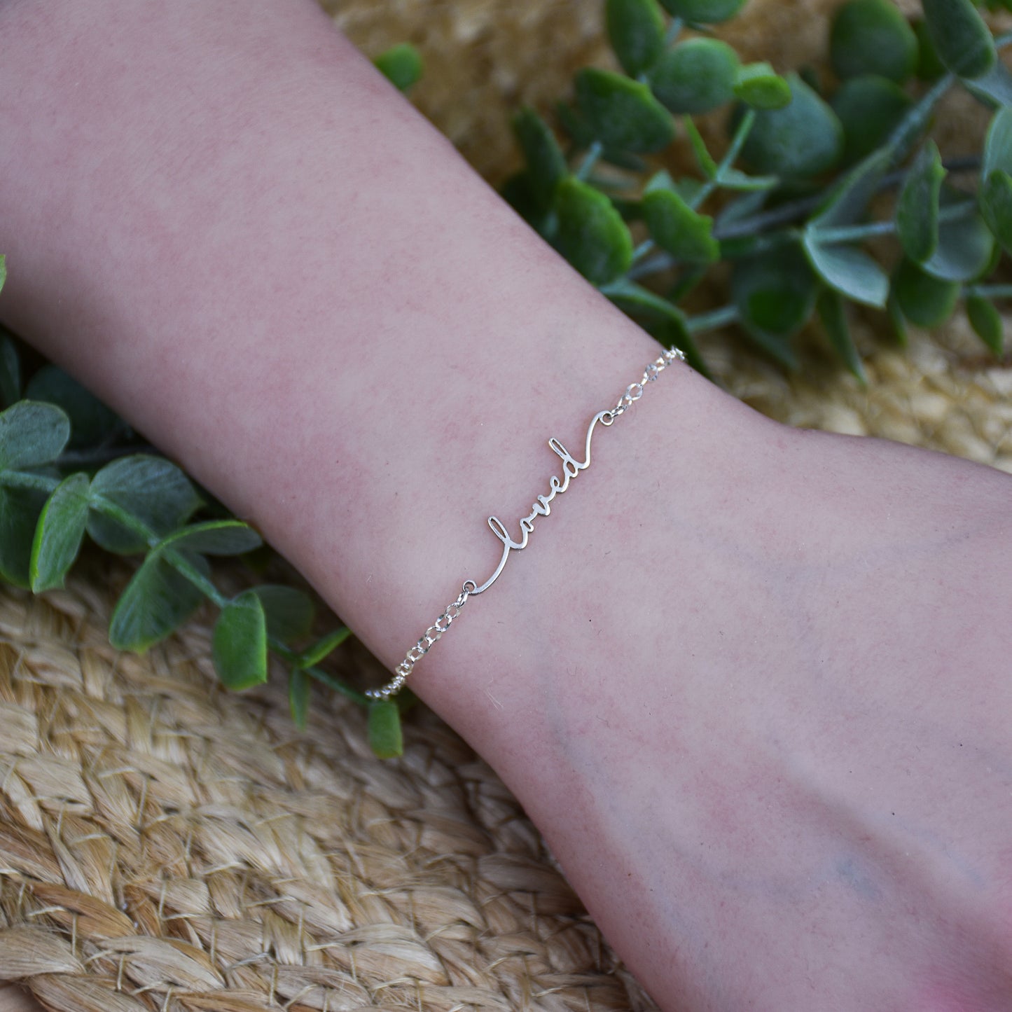 Laser Cut Name Or Word Link - Sterling Silver Charm
