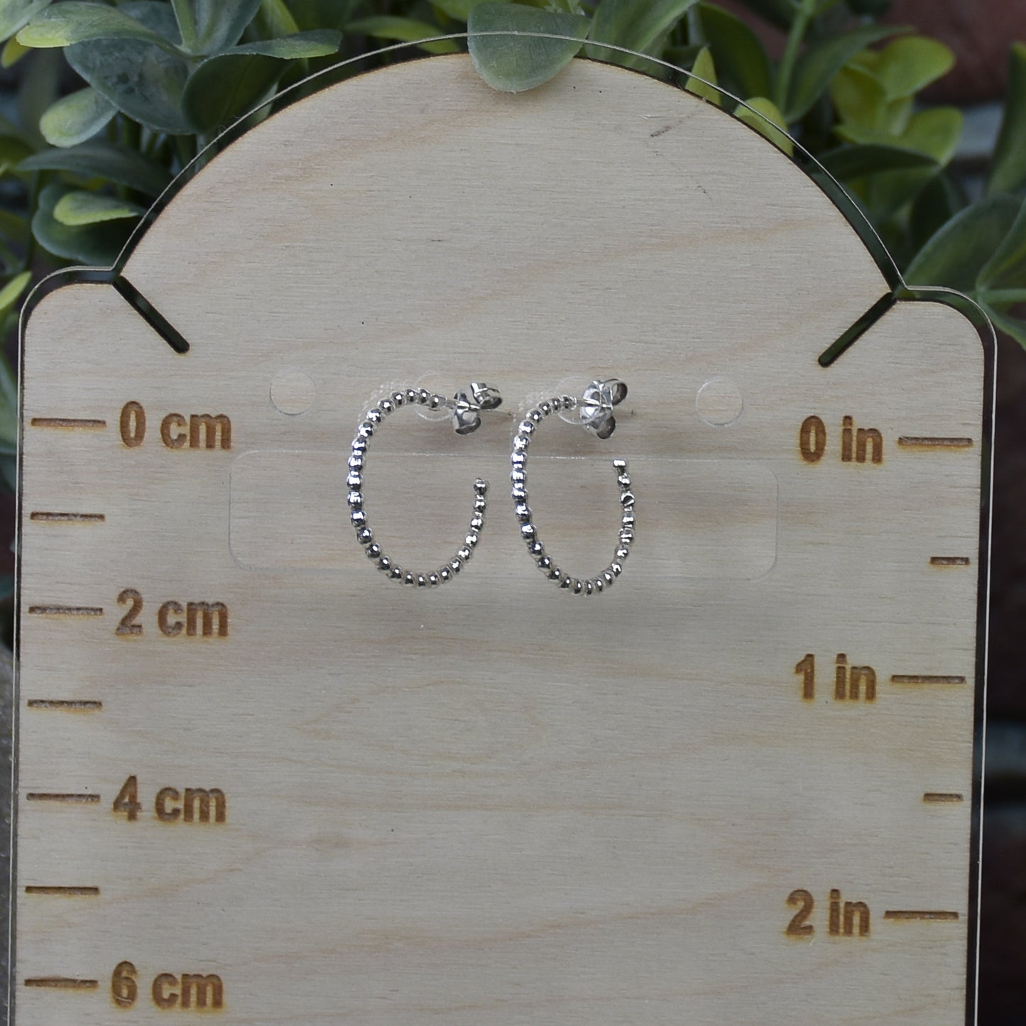 Beaded Hoop Earrings - Sterling Silver