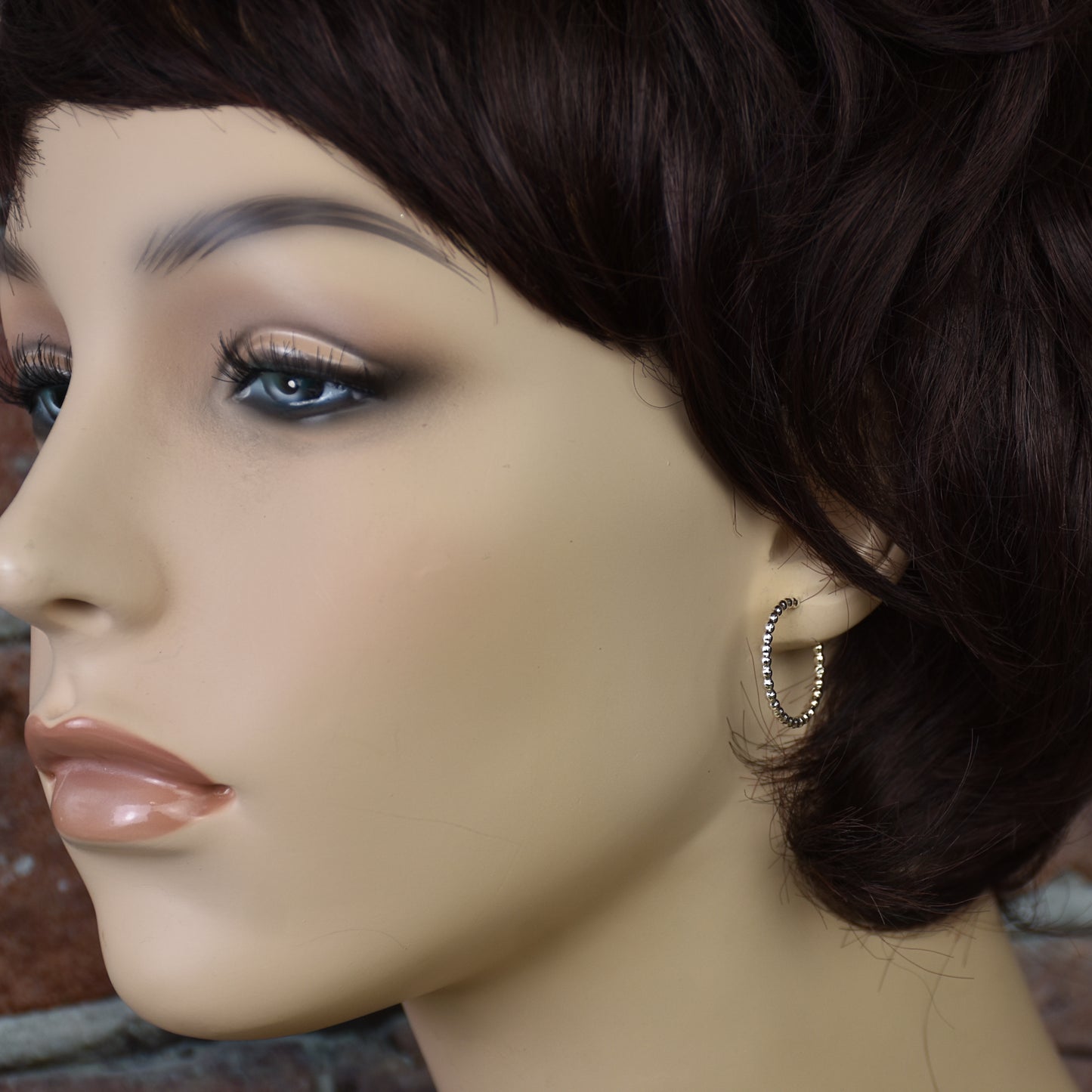 Beaded Hoop Earrings - Sterling Silver