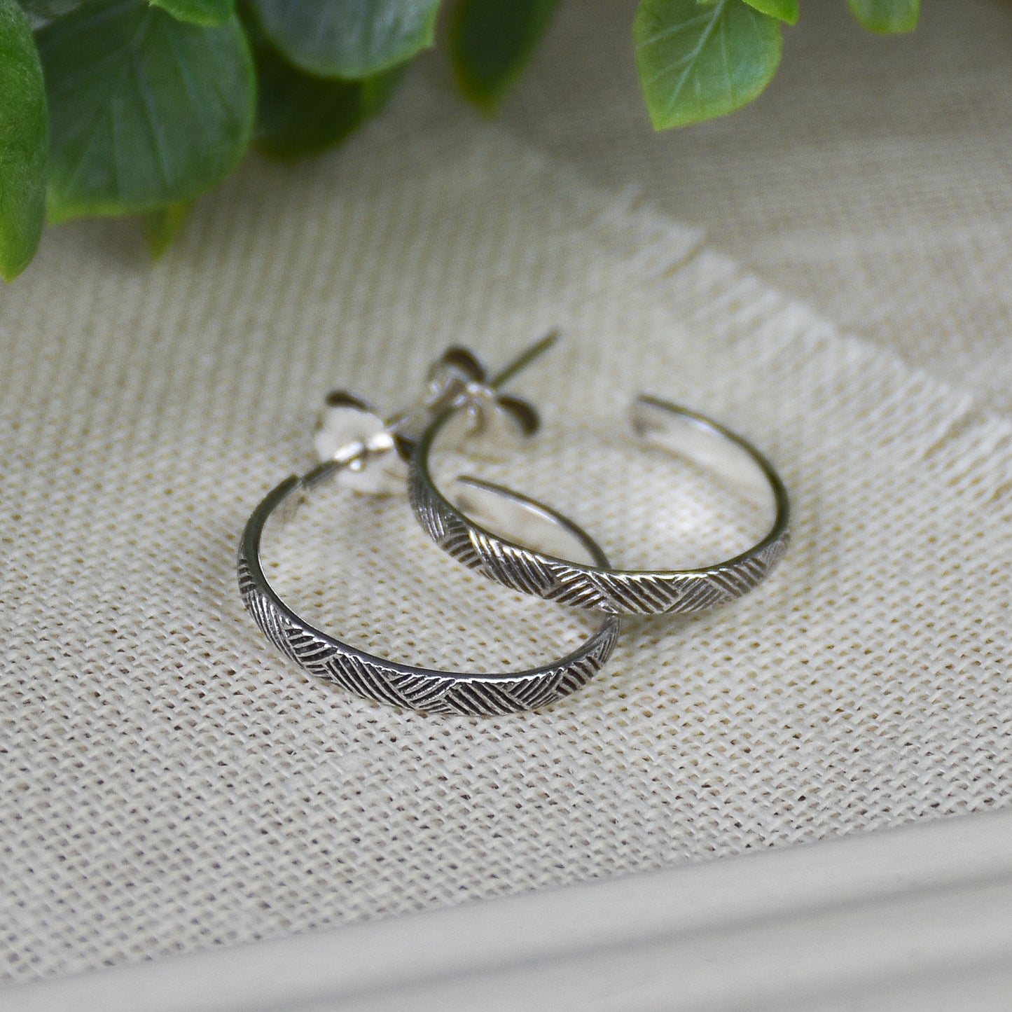 Florentine Hoop Earrings - Sterling Silver