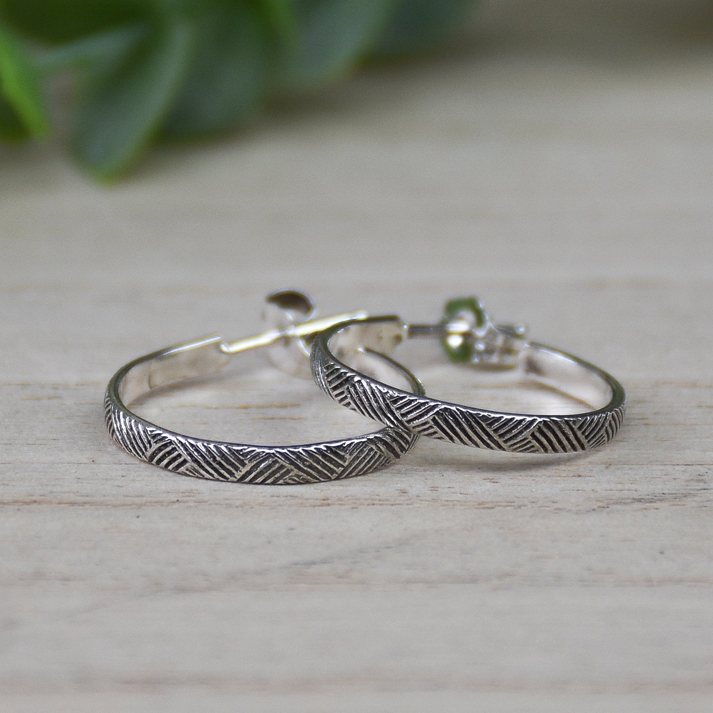 Florentine Hoop Earrings - Sterling Silver