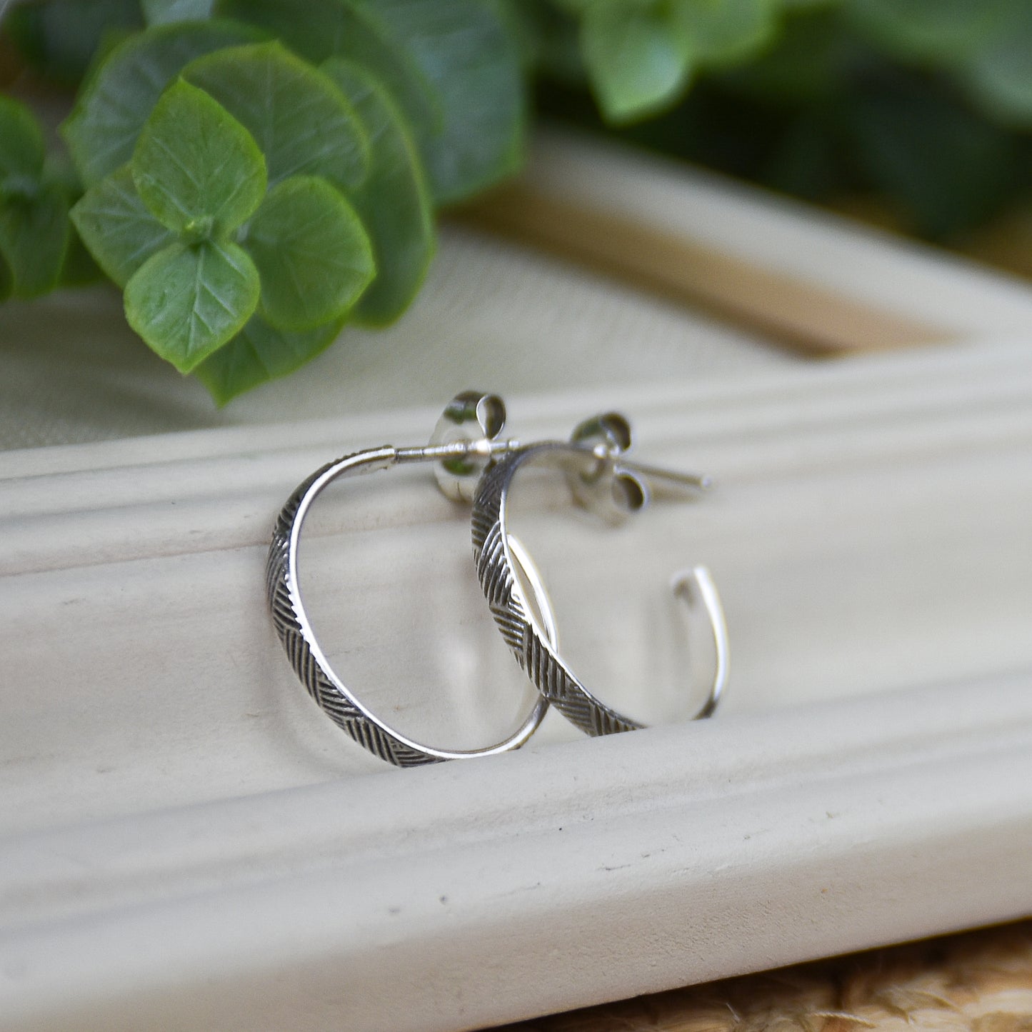 Florentine Hoop Earrings - Sterling Silver