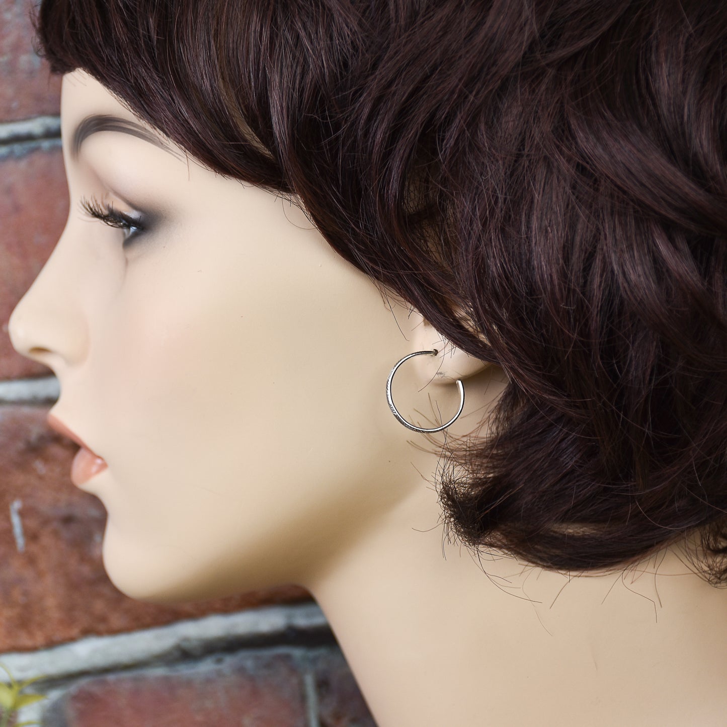 Florentine Hoop Earrings - Sterling Silver
