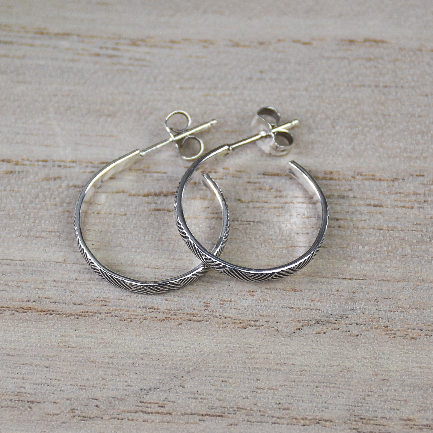 Florentine Hoop Earrings - Sterling Silver