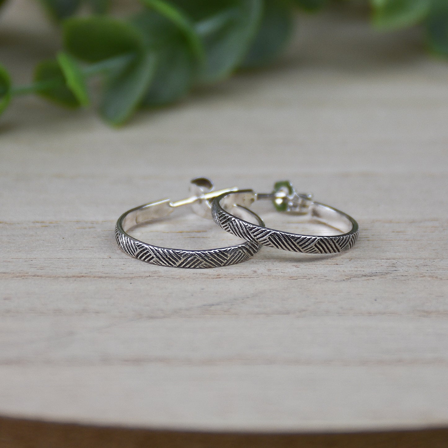 Florentine Hoop Earrings - Sterling Silver