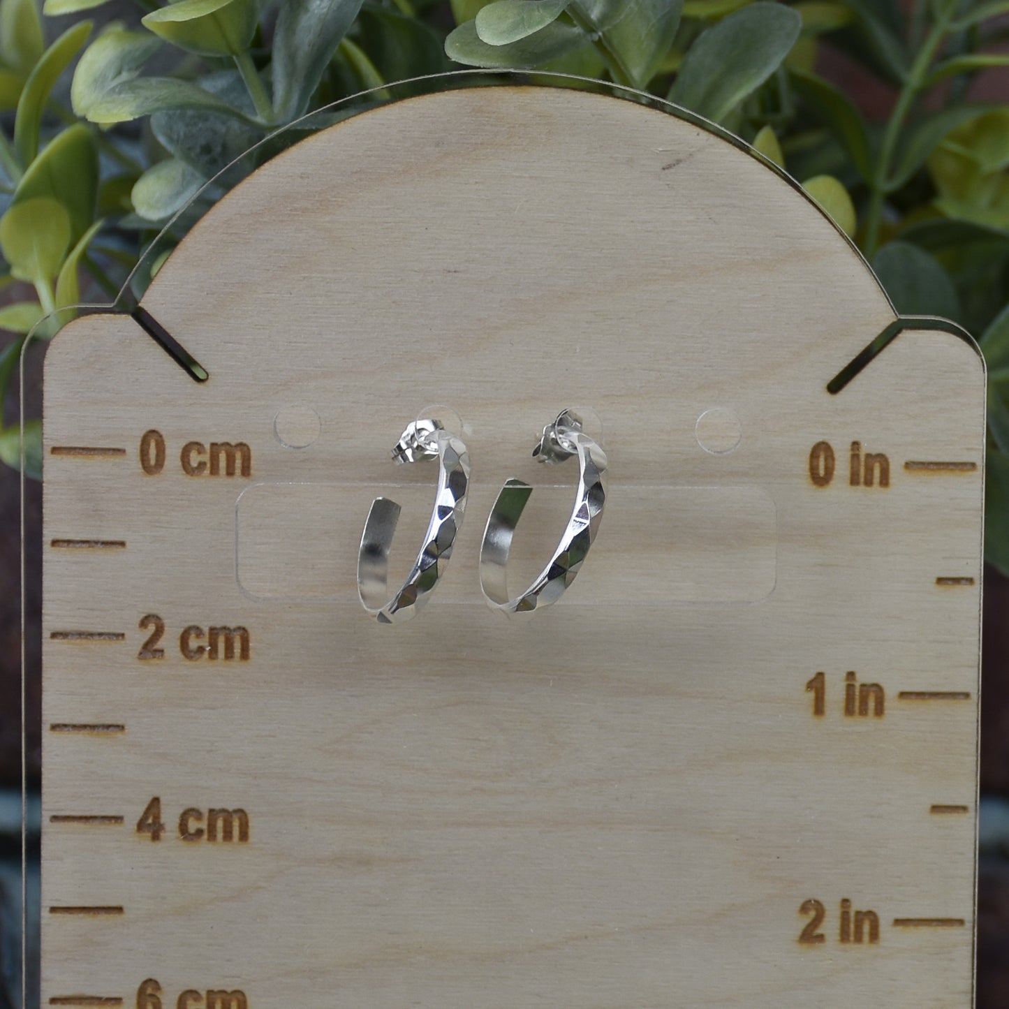 Diamond Hoop Earrings - Sterling Silver