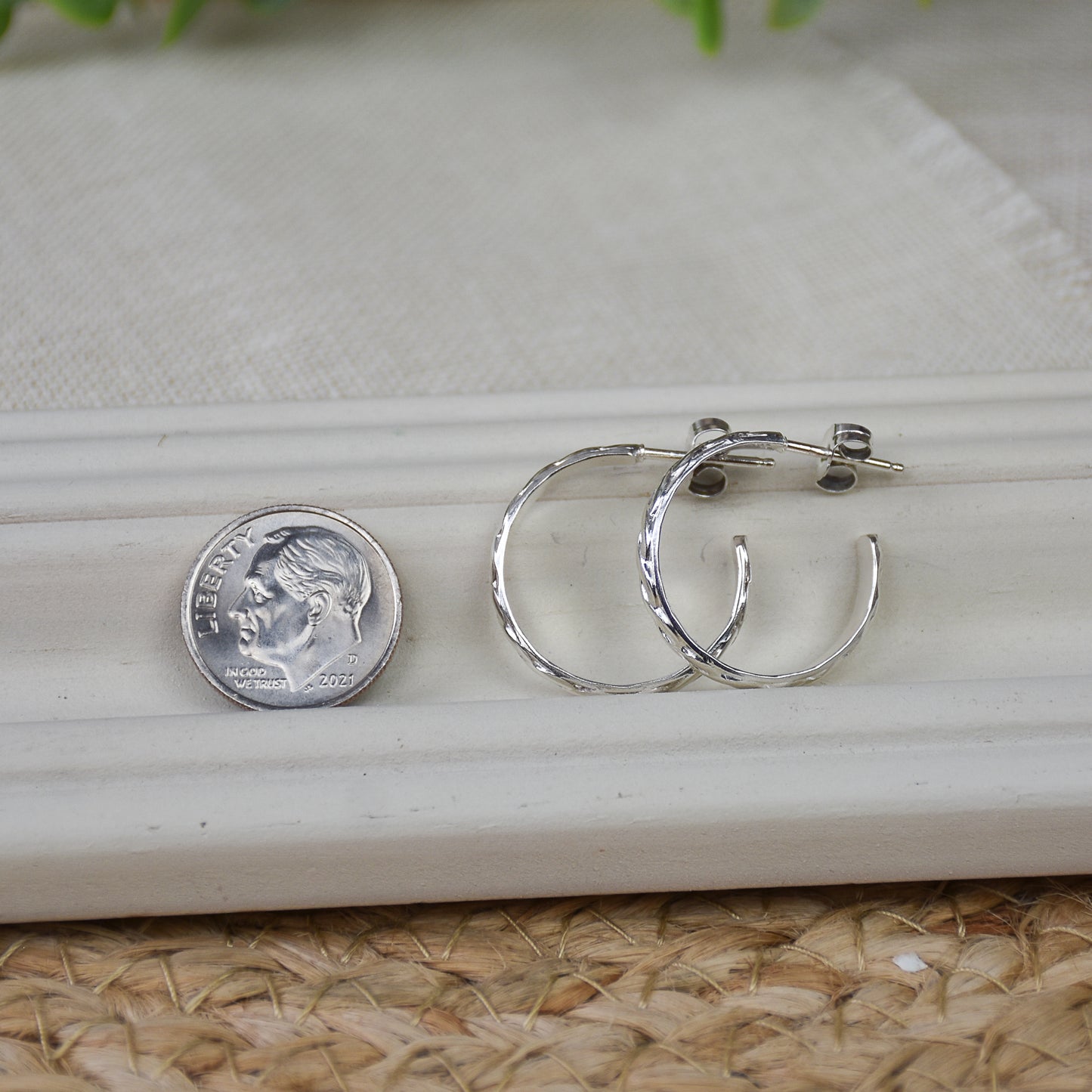 Braided Twist Hoop Earrings - Sterling Silver