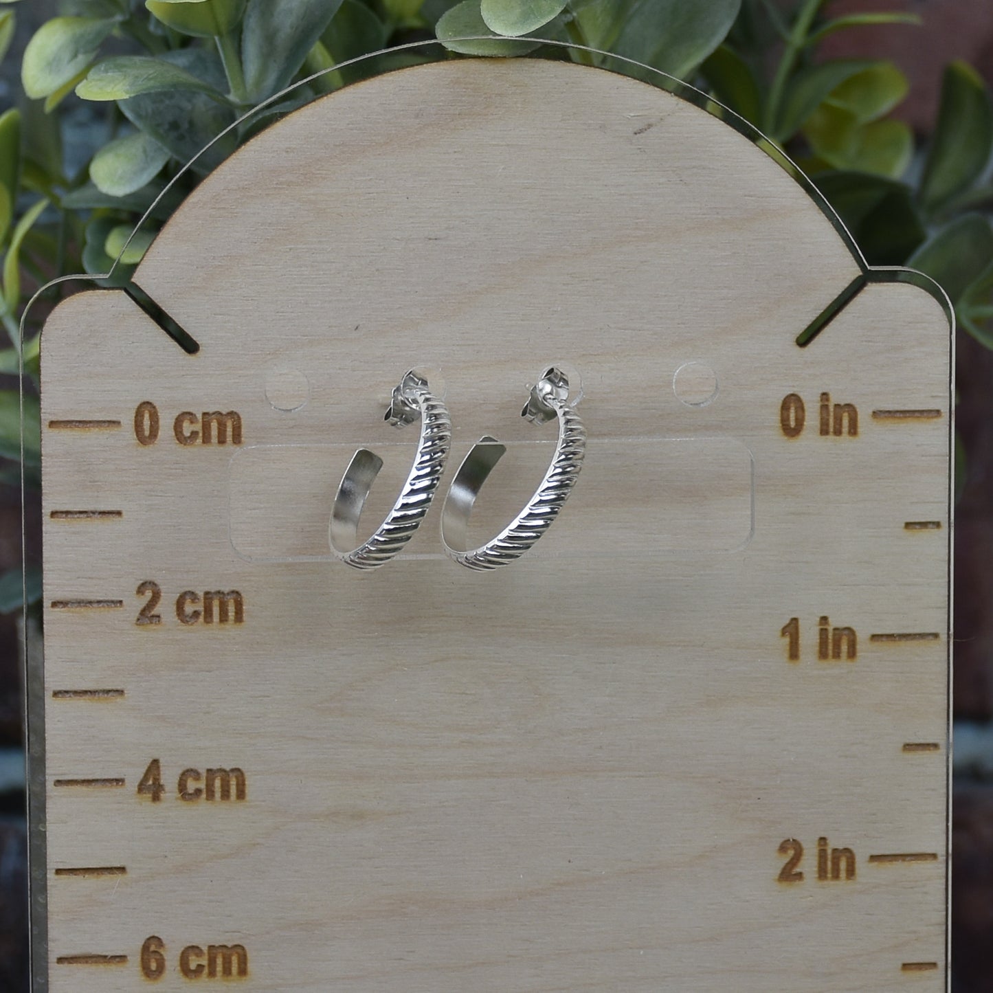 Twist Flat Hoop Earrings - Sterling Silver