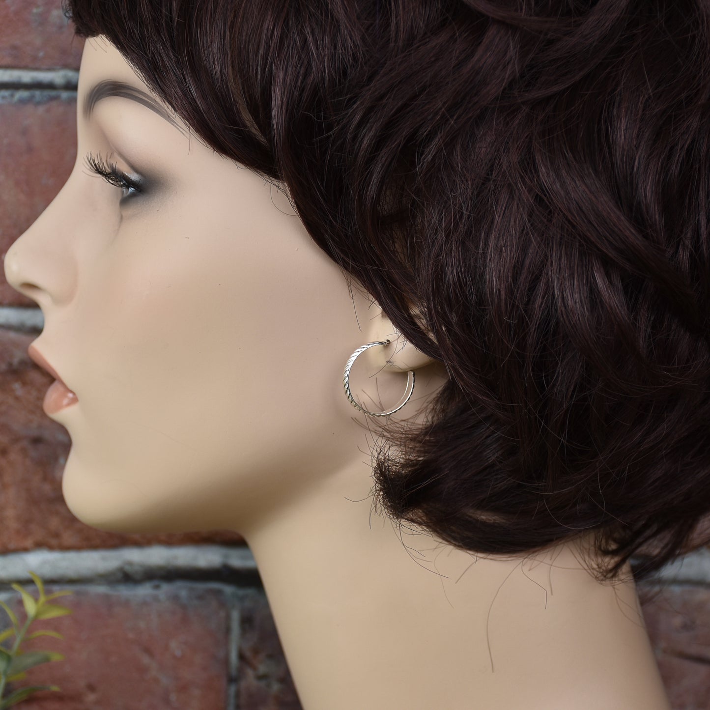Twist Flat Hoop Earrings - Sterling Silver