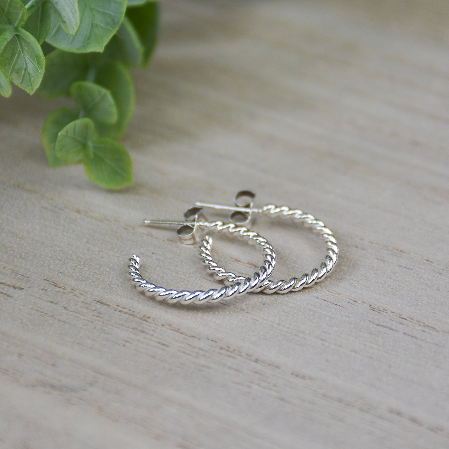 Twisted Rope Hoop Earrings - Sterling Silver