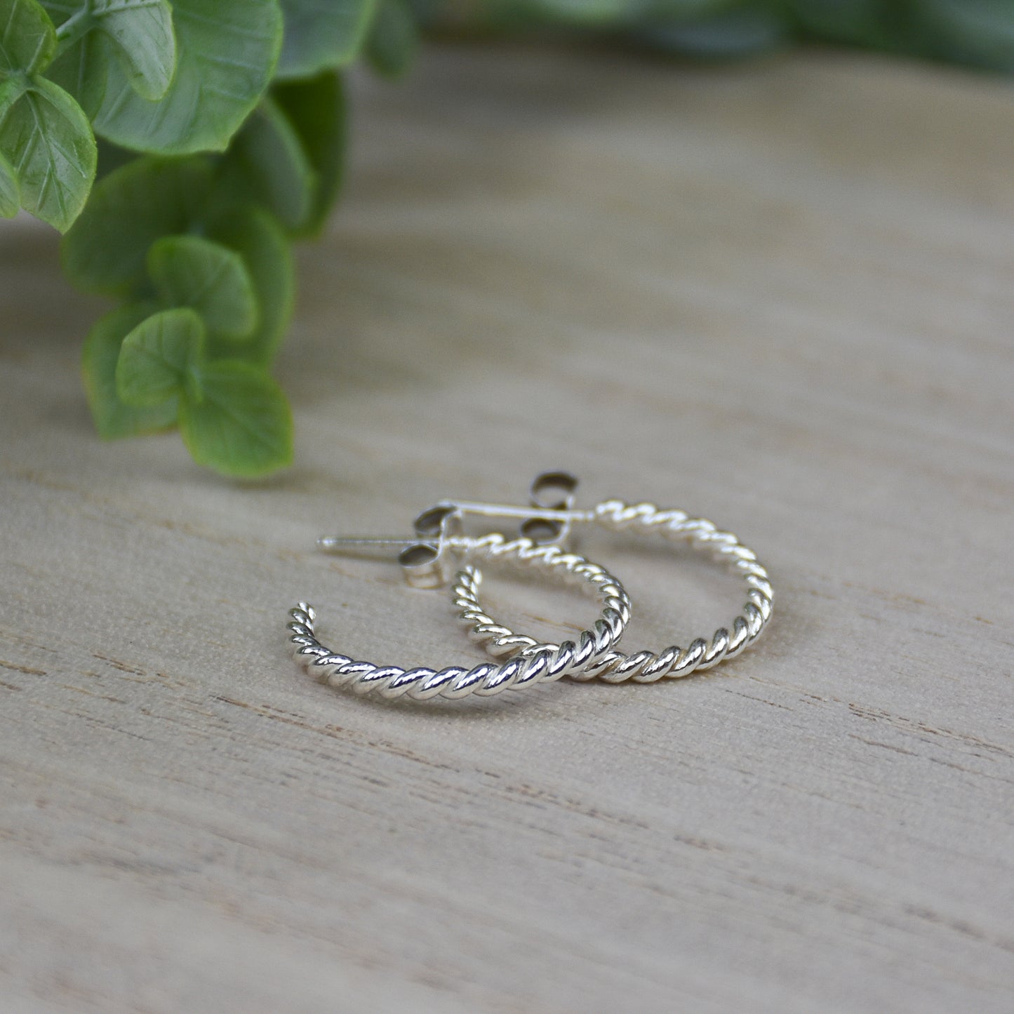 Twisted Rope Hoop Earrings - Sterling Silver