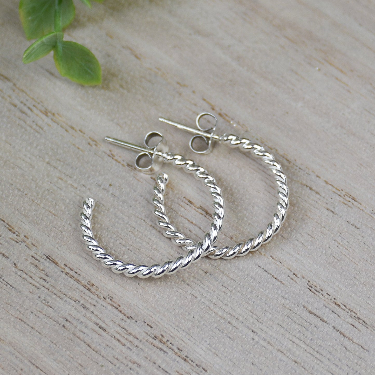 Twisted Rope Hoop Earrings - Sterling Silver