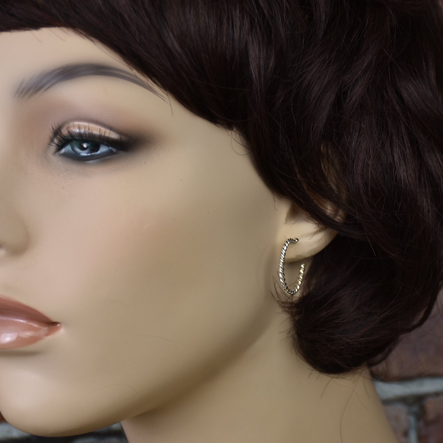 Twisted Rope Hoop Earrings - Sterling Silver