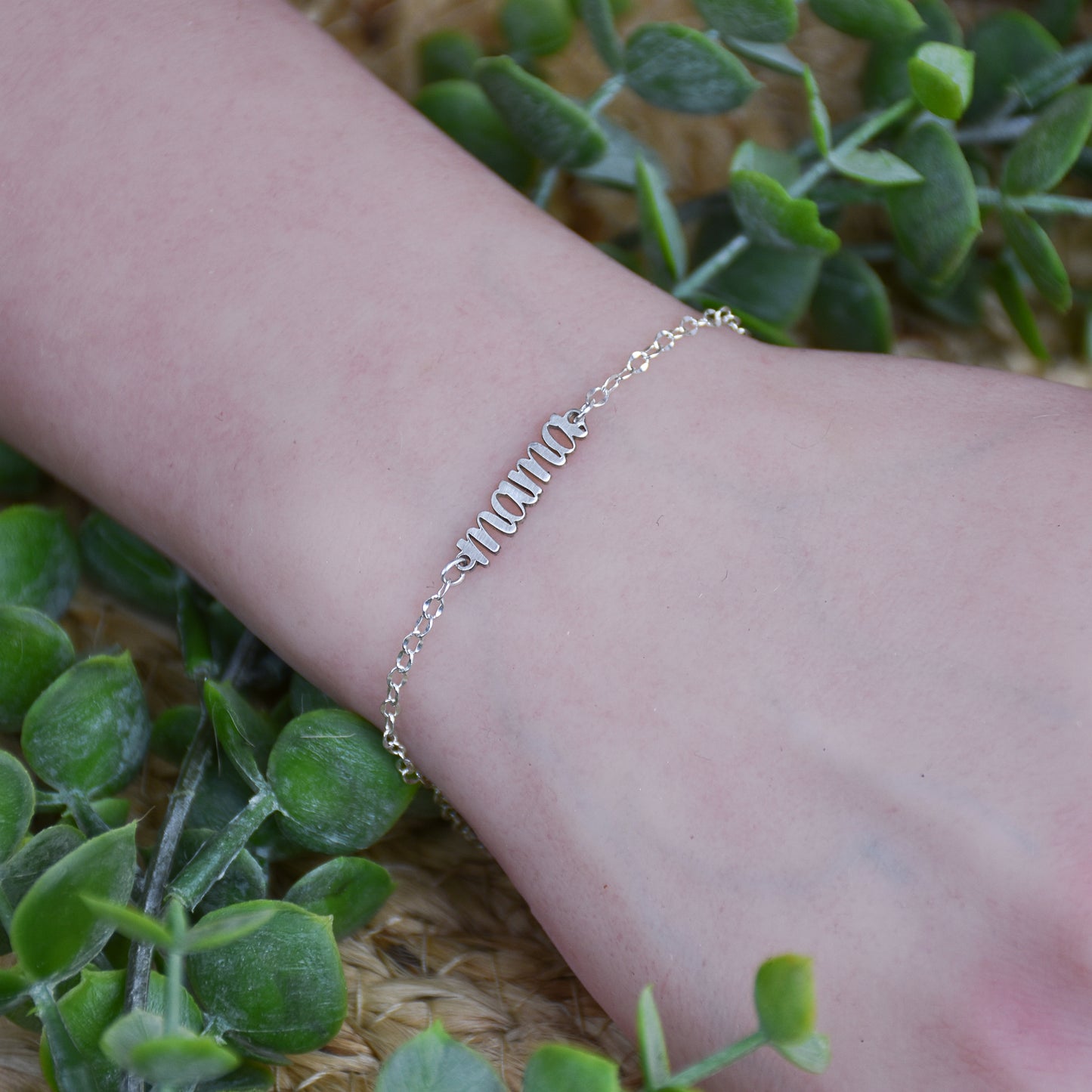 Laser Cut Mama Link - Custom Sterling Silver Connector