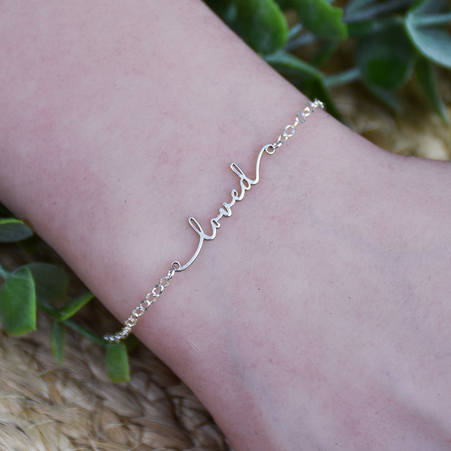 Laser Cut Name Or Word Link - Sterling Silver Charm