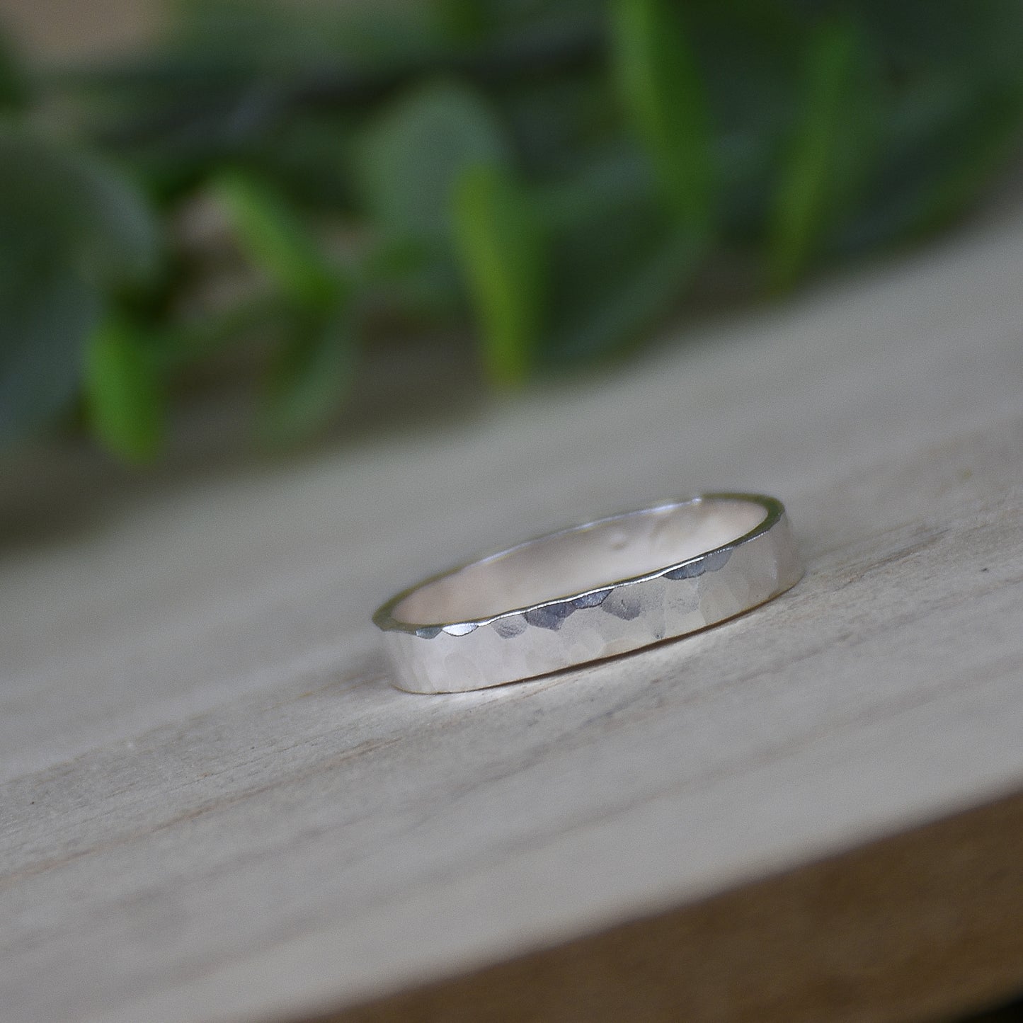 Hammered Sterling Silver Ring - Custom Sized, Personalization Option